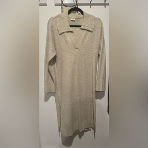 Abercrombie midi sweater dress, medium petite, cream heather